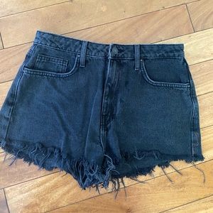 Black jean shorts